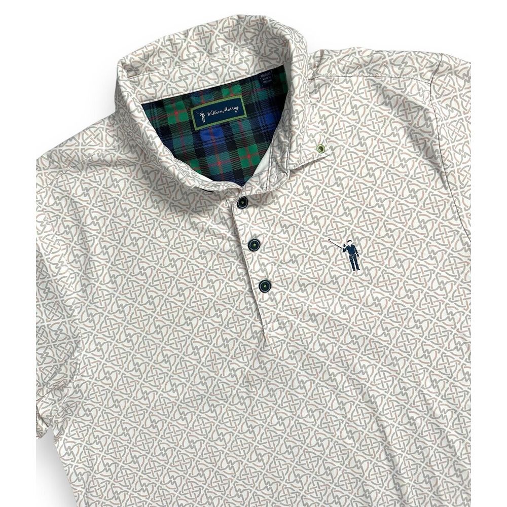 William‎ Murray Mens Polo All Over Print Short Sleeve Golf Shirt Size M